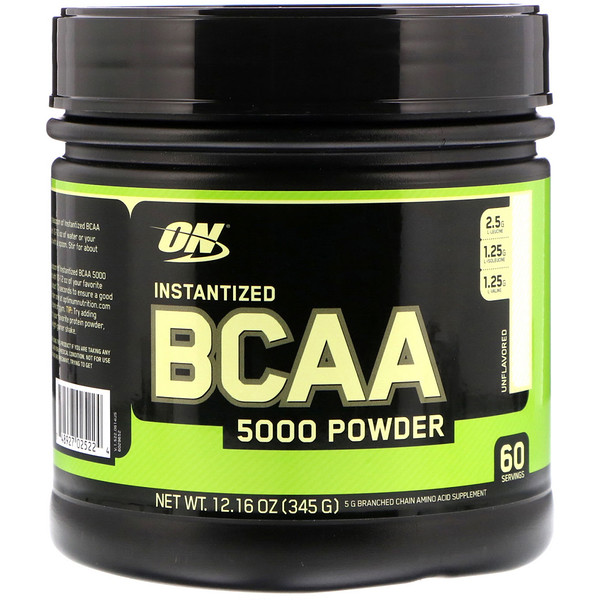 Optimum Nutrition, インスタンタイズドBCAA 5000パウダー、味なし、345 g