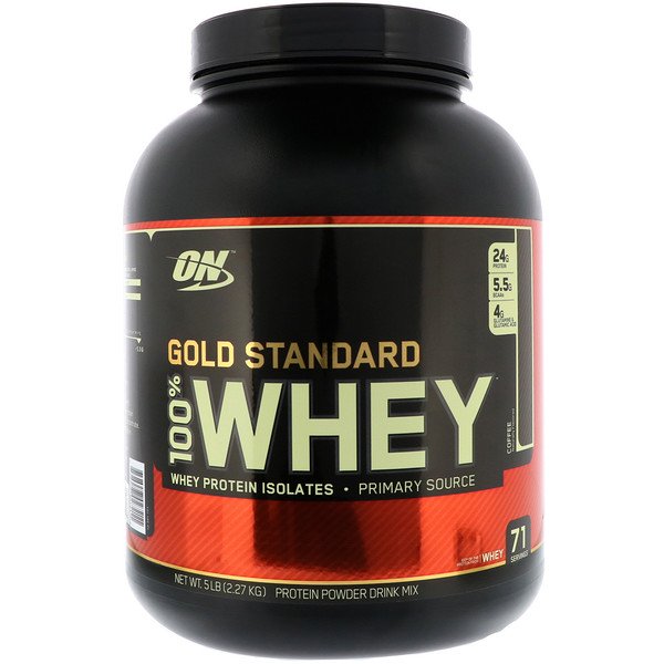 Optimum Nutrition, ゴールドスタンダード、ホエイ100%、コーヒー、5 lb (2.27 kg)