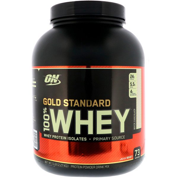 Optimum Nutrition, Gold Standard, 100% Whey, White Chocolate, 5 lb (2.27 kg)