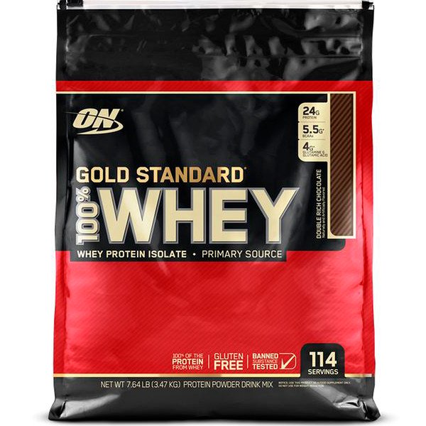 Optimum Nutrition, ゴールド スタンダード、100%ホエイ、ダブル リッチ チョコレート、7.64 lb (3.47 kg)