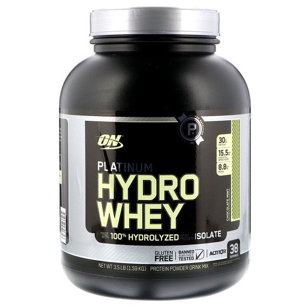 Optimum Nutrition, プラチナムハイドロホエイ, チョコレートミント, 3.5 lb (1.59 kg)