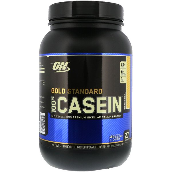 Optimum Nutrition, Gold Standard 100%カゼイン、バナナクリーム、2 lbs (909 g)