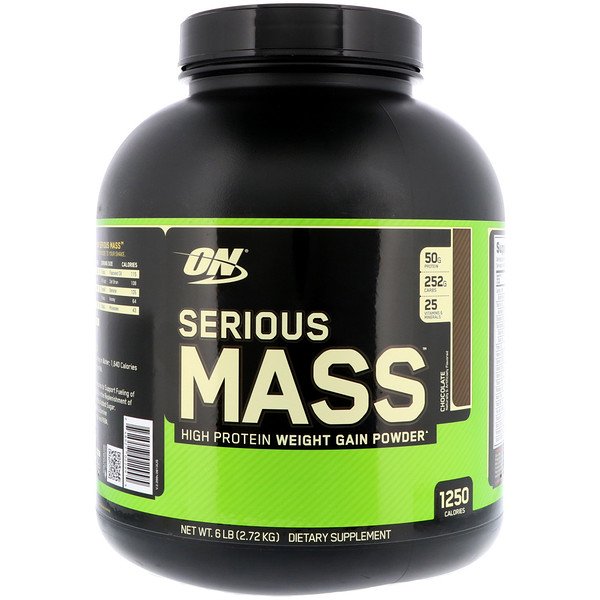 Optimum Nutrition, Serious Mass,High Protein Gain Powder, Chocolate, 6 lbs (2.72 kg)