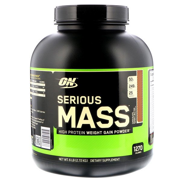 Optimum Nutrition, Serious Mass、高タンパク増量パウダー、チョコ･ピーナッツバター味、6 ポンド (2.72 kg)