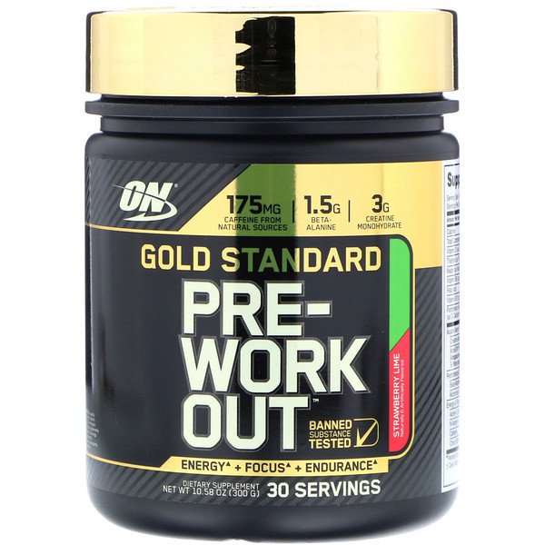 Optimum Nutrition, ゴールドスタンダード、運動前、ストロベリーライム、10.58 oz (300 g)