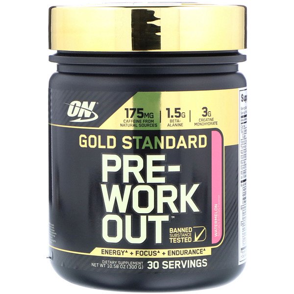 Optimum Nutrition, ゴールドスタンダード, プレワークアウト, スイカ, 10.58 オンス (300 g)