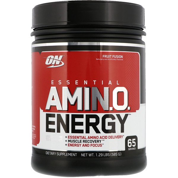 Optimum Nutrition, エッセンシャルアミN.O. エナジー、 フルーツフュージョン、 1.29ポンド (585 g)